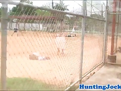 Pulled sport jock analfucked after ballgame