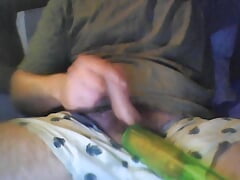 Hairy Cock In Juice Bottle And Eggs Vacuum Sucking With Pump