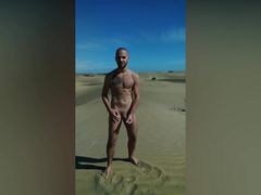 Jerking off in the dunes