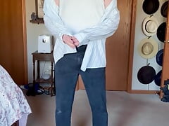 Daddy slowly strips gets naked and hard
