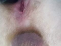 Using my dildo to push cum down