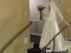 Delectable Aubrey Kate shows what TS brides do after wedding