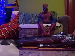 First cosplay video! Venom gets footjobed by Spiderman