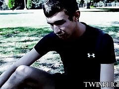 Horny twink Brice Carson pounded hardcore after park running