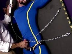 blue superhero milked