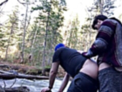 Skinny, outdoor bareback, bear bareback