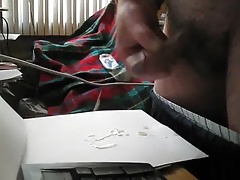 A mess on his desk