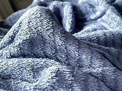stiff small foreskin cock under the bedcover