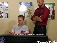 Slender twink Billy London anal slammed by older teacher