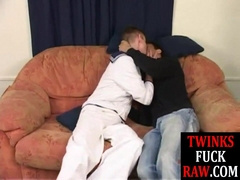 BAREBACK TWINKZ - Skinny bottom rides for cum after giving head in 69