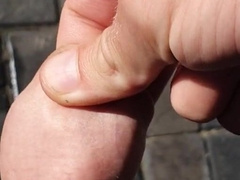 Foreskin POINT OF VIEW Pulling and thrusting two frigs into it !