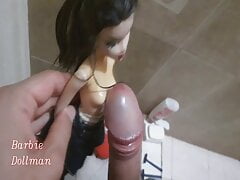 Spitting and cumming all over the body of Katherine