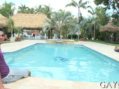 Watch this hot guy with a ripped body get a taste of a pretty woman's ass