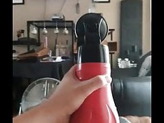 Fucking my Toy with porn on tv