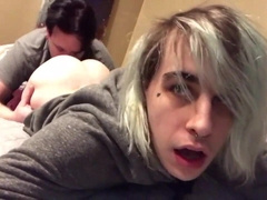 Fellating pipe while getting my butt licked