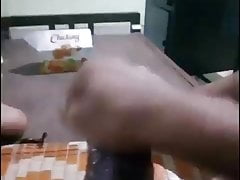 Cumming inside condom huge load