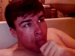 Artem sucks himself, jerks off with feet, licks feet, anal, self-sucking, autofellatio