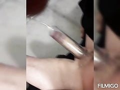 Pumping and playing with my big cock on kik