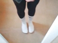 Horny FemBoi Orgasm's Clitty Milk in School Uniform