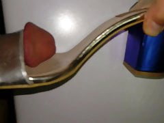 Daugh's Elle Silver Sandals pissed and cummed
