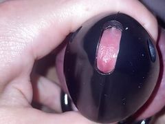 6 minutes chastity cage masturbation without cum shot