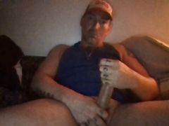 big dick ex con stroking  my big white dick