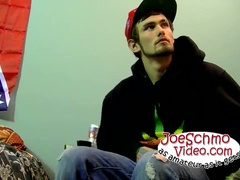 Horny Karma jerking off his cock before it erupts with cum