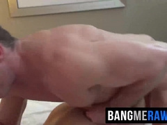 Amazing threesome sex with bears and cub in the hotel
