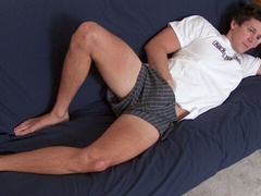 Billy blows his big load all over that sexy crotch area