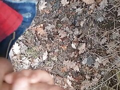 Outdoor Jerk off and Cum in winter