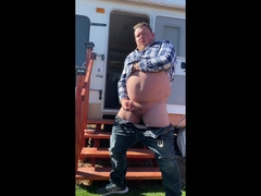 Insatiable Round Man Spunks in the Campground