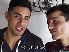 Nice guys from the neighborhood having a threesome