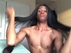 Fit gay amateur plays with his sexy undergarments and toys