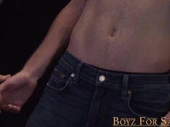Kinky twink moans during hot anal play with big  glass dildo
