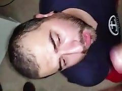 Billy Smith gets a facial.