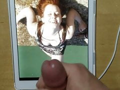 Cum Tribute on Heather - she's ready for drenching!