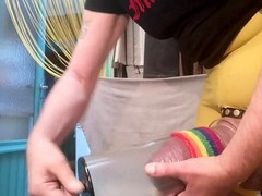 A big cock man, cock pumping, gay master