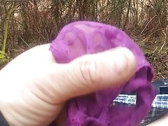 Pink n purple panties with cumshot