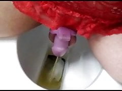 Sissy Julietta Pee with Cockcage