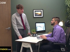 Bearded Rival Dicked Down By Office Slut - Josh Brady And Julian Brady