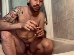Amateur Video Of Andy Smoking And Having Second Morning Handjob Before Shower