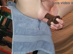 Hard-Core ass-fuck internal cumshot taking ample faux-cock deep