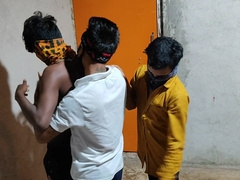 Indian Village Homo Three-way - 3 school homo going together enjoy fuck-fest in a closed roomy.