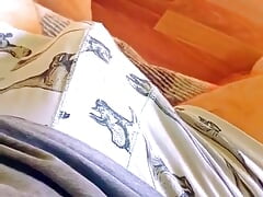 Stroking My Huge Uncut Cock After a Workout Massive Cum!