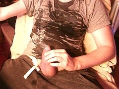 Big cock cumming, gay peeing, a big cock man