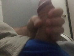 Solo Latino thick cock stroke