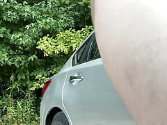 bubble butt femboy oils up his naked body then walks around public