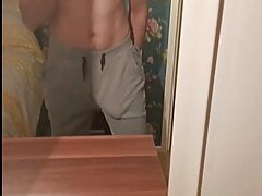 Big cock in grey trackies