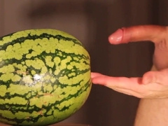 water melon cum - fucking a melon and cumming