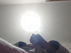 Cum shot hits phone